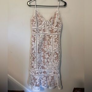 Lulu's White Floral Midi Dress
